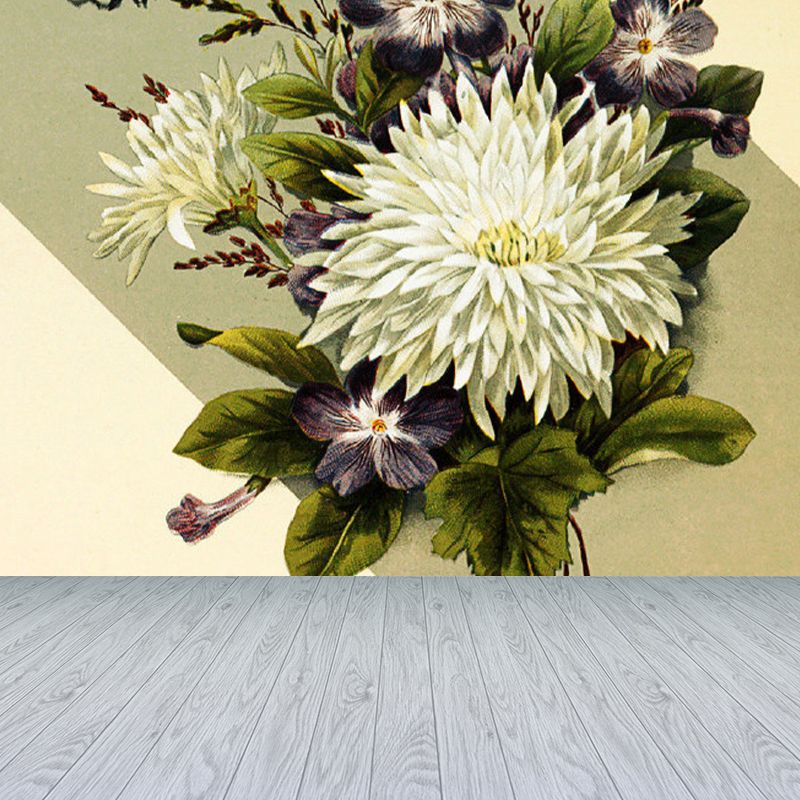 House Decor Flower Mural Decal Customized Contemporary Wall Covering for Kitchen