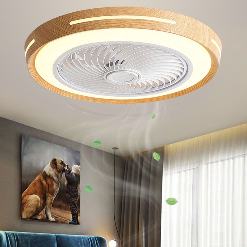 Nordic Style Ceiling Fan Lamp Geometry Ceiling Fan Light with Acrylic Shade for Bedroom