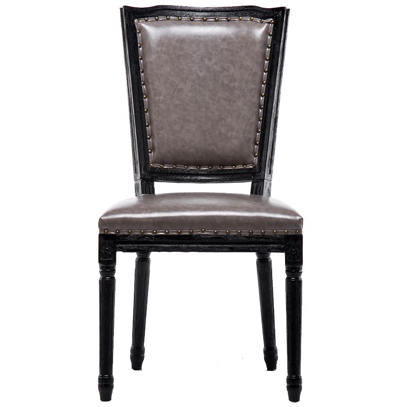 Silla sin brazos de comedor de madera tradicional, silla lateral de comedor con respaldo abierto para uso doméstico