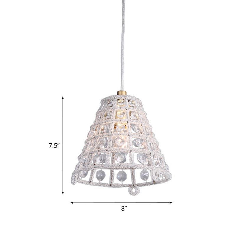 Käse -Käfig -Deckenheize hellem Licht modernistischer Kristallperle 1 Glühbirnenschlafzimmer -Pendel Lampe in Gold
