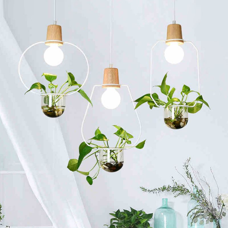 Lampada a sospensione con soffitto ad anello in metallo geometrico moderno 1 lampada da interno appesa alla luce senza botanica