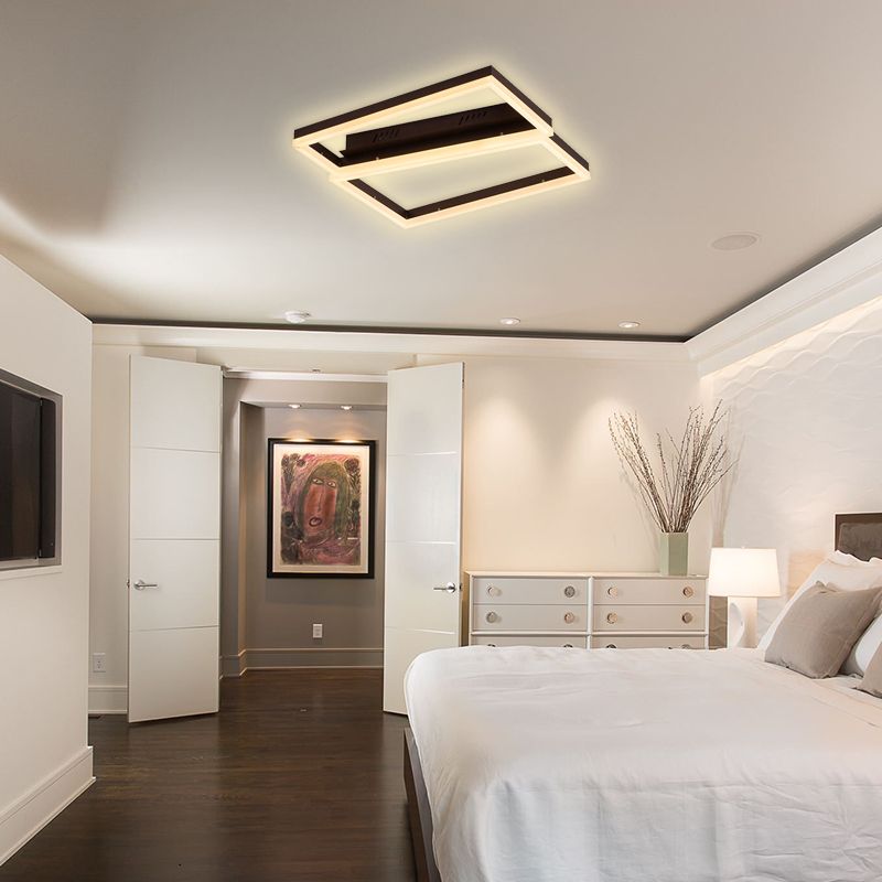 Éclairage encastré carré marron salon intérieur moderne en métal LED Lighting