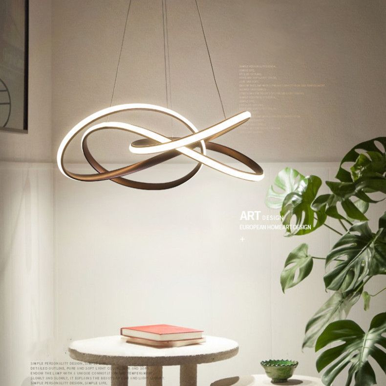 Lampada lampadina a LED contemporanea lampadario a pendente lampadario attorcigliato con tonalità metallica