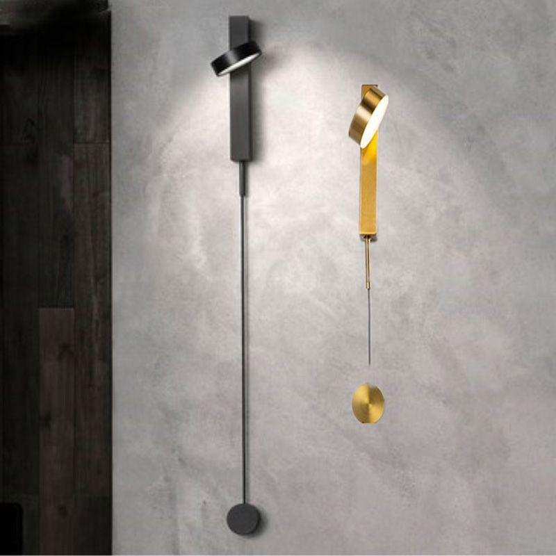 Zeitgenössische einfache Metallwand -Wandleuchte einzelnes Licht rotierendes Wandlicht für Wohnzimmer