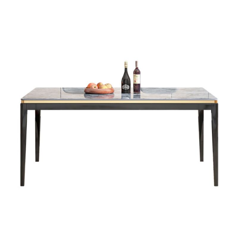 Medieval Modern Sintered Stone Dining Table Rectangle Kitchen Table with 4 Legs