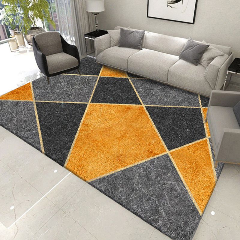 Modern Geometric Indoor Rug Patchwork Simplicity Area Rug Polyester Anti-Slip Carpet for Living Room