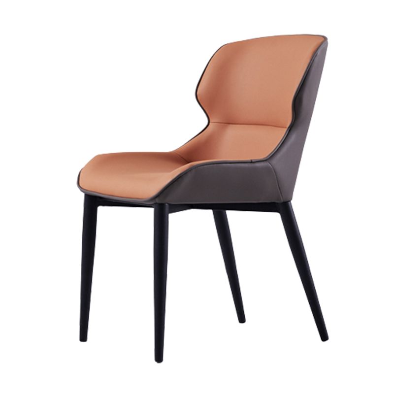 Modern Armless Dining Chairs Faux Leather Wingback Dining Side Chair