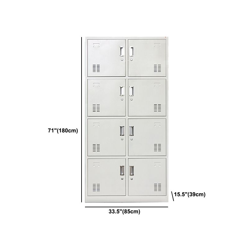 Gray Cabinet with Metal Door Modern Hinged Door Storage Cabinet for Home