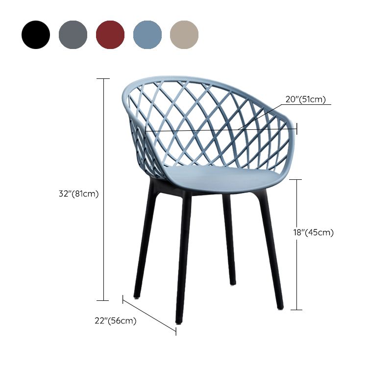 Modern Simple Arm Chair Plastic Dining Arm Chair for Living Room