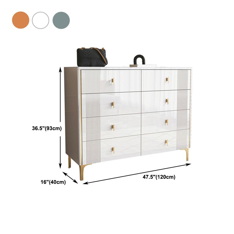 Glam Wood Chest with Stone Top Chest with Drawers for Bedroom