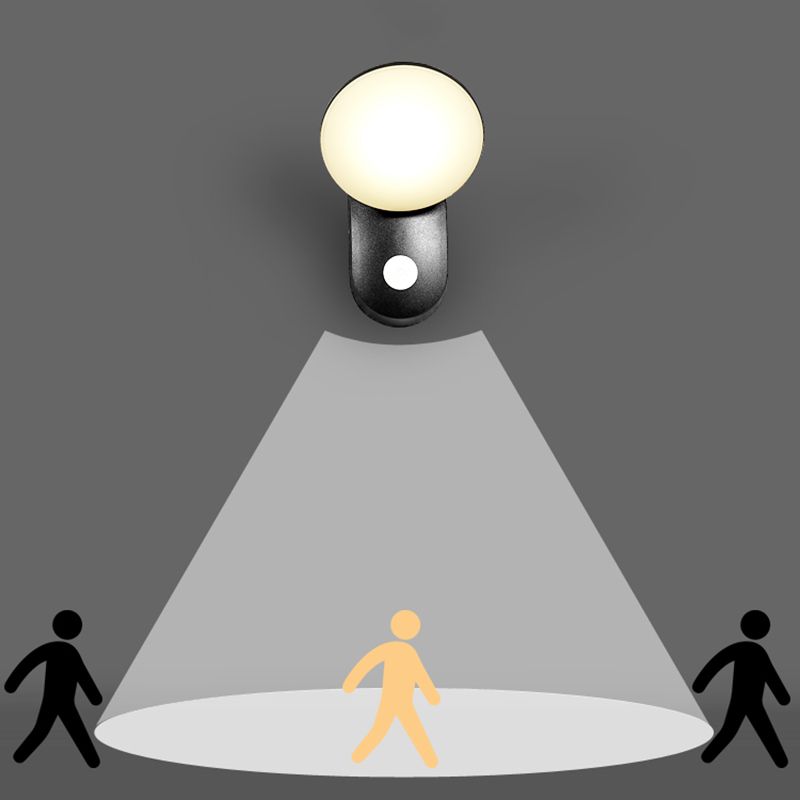 Modern Metal Wall Sconce LED Geometric Shape Wall Light with Acrylic Shade for Courtyard