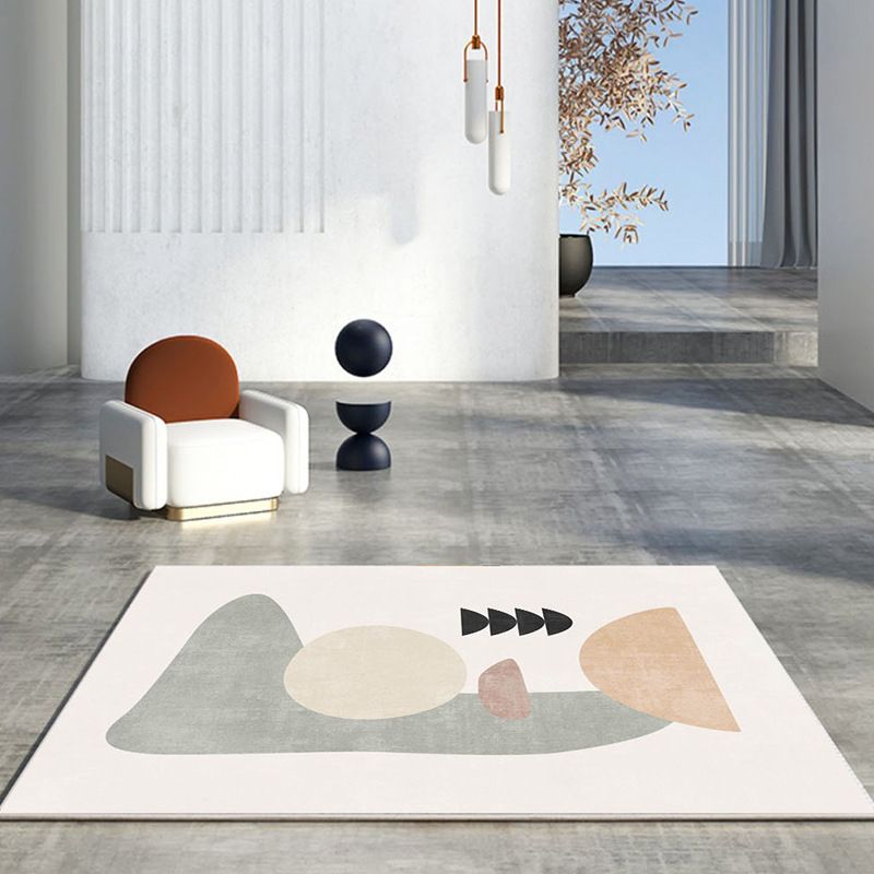 Block Rug Indoor Rug Machine Washable Stain Resistant Non-Slip Backing Rug for Living Room