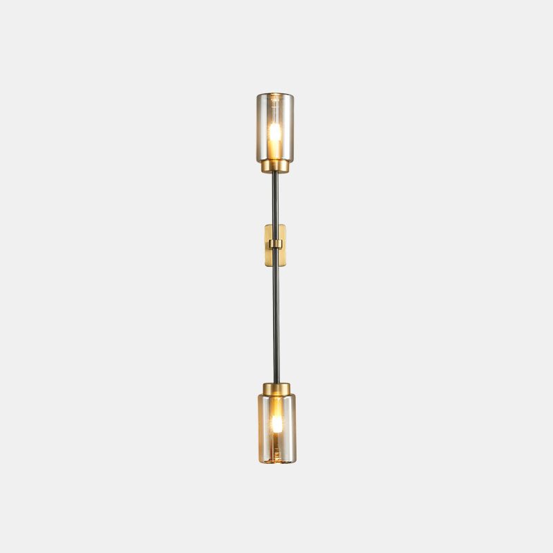 Noordse buisvormige wand sconce verlichting glazen slaapkamer wandlicht sconce in rookgrijs