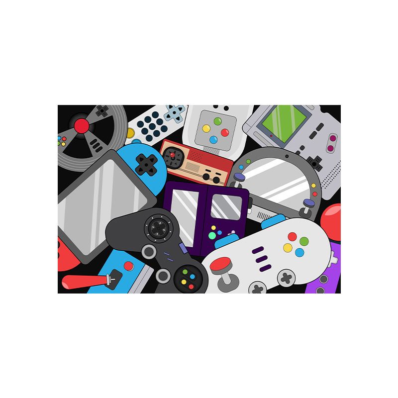 Blue Modern Carpet Polyester Graphic Carpet Non-Slip Backing Carpet for Living Room