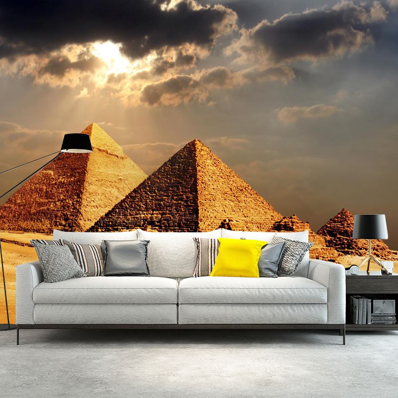 Egypt Giza Pyramid Group Mural Contemporary Stain-Proof Hallway Wall Decor, Custom-Made