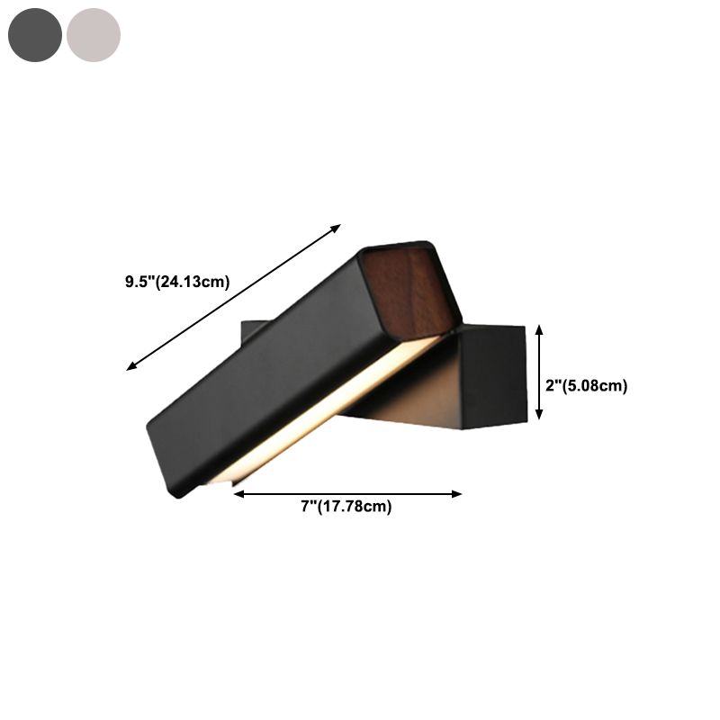 Rectangle Shape Metal Wall Lighting Idea Modern Style 1 Light Wall Light Fixture