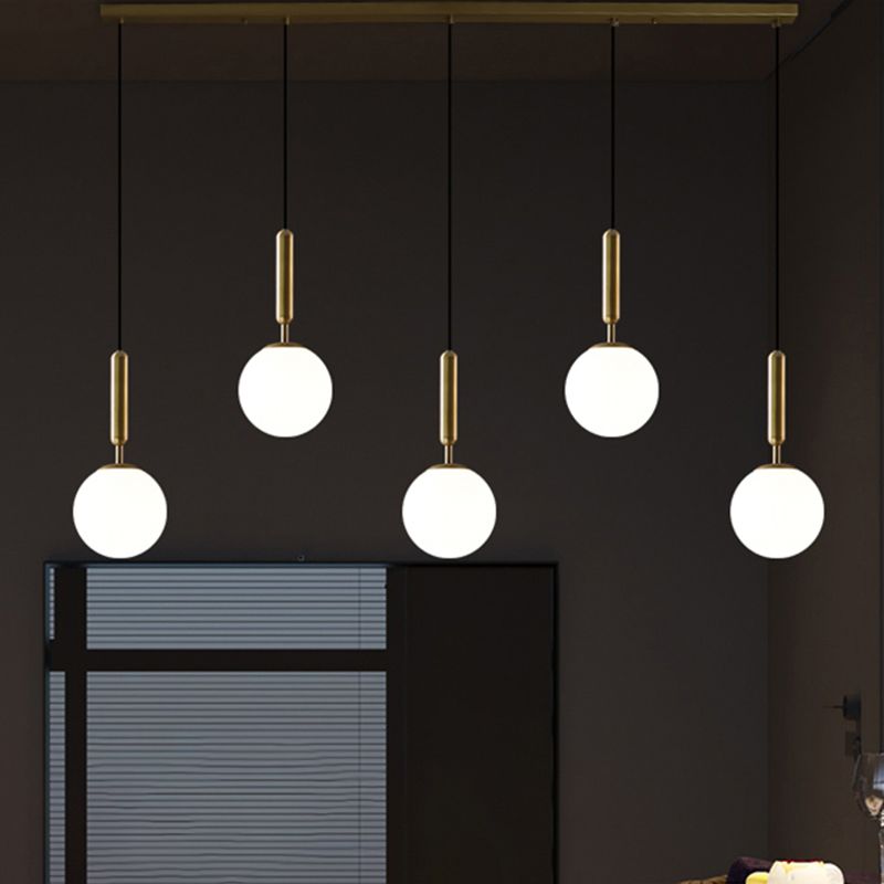 Messing bal meerdere hangend licht licht eenvoud glazen plafondlicht voor open keuken