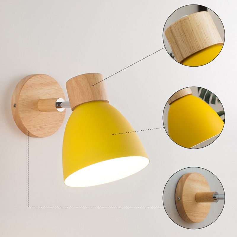 Armed  Wall Light Sconce Macaron Style Metal 1 Light Sconces