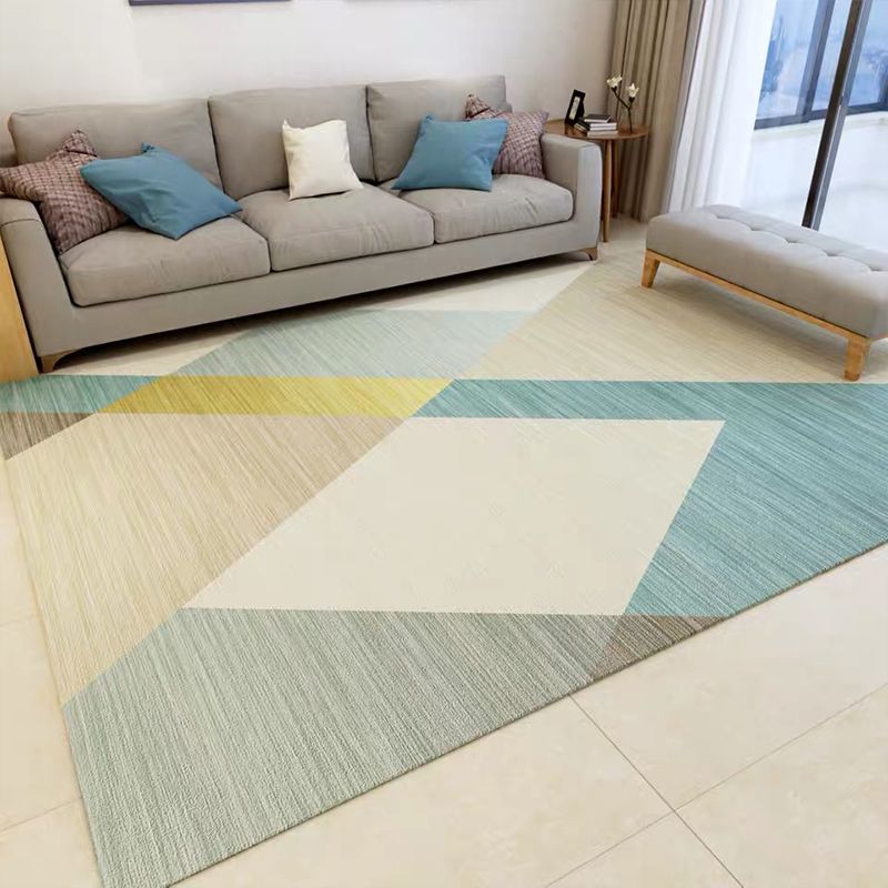 Casual Western Rug Multicolor Geo Printed Area Carpet Non-Slip Backing Machine Washable Rug for Living Room