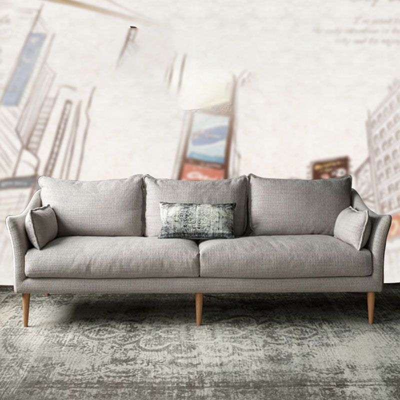Charles Of London Sofa Modern 3-seater Fabric Sofa with Wood Legs