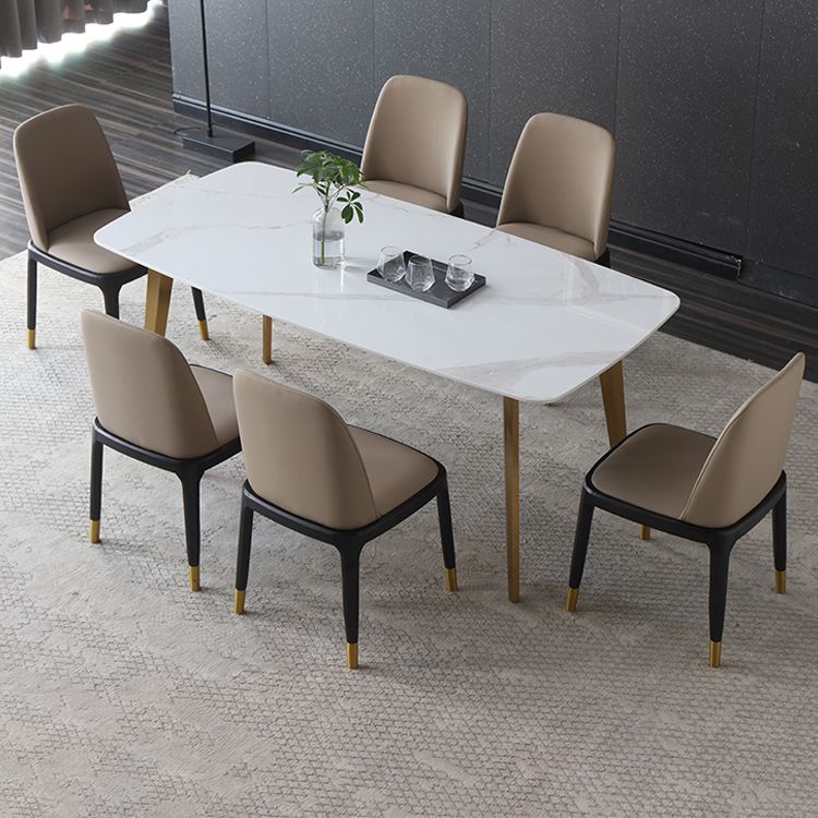 1/4/5/7 Pcs Metal Glam Dining Room Set with Rectangle Table Dining Set