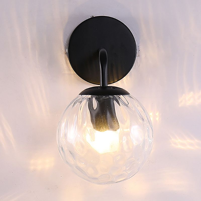 Minimalist Style Wall Sconce Lighting Glass Ball Shade Wall Lighting Fixtures