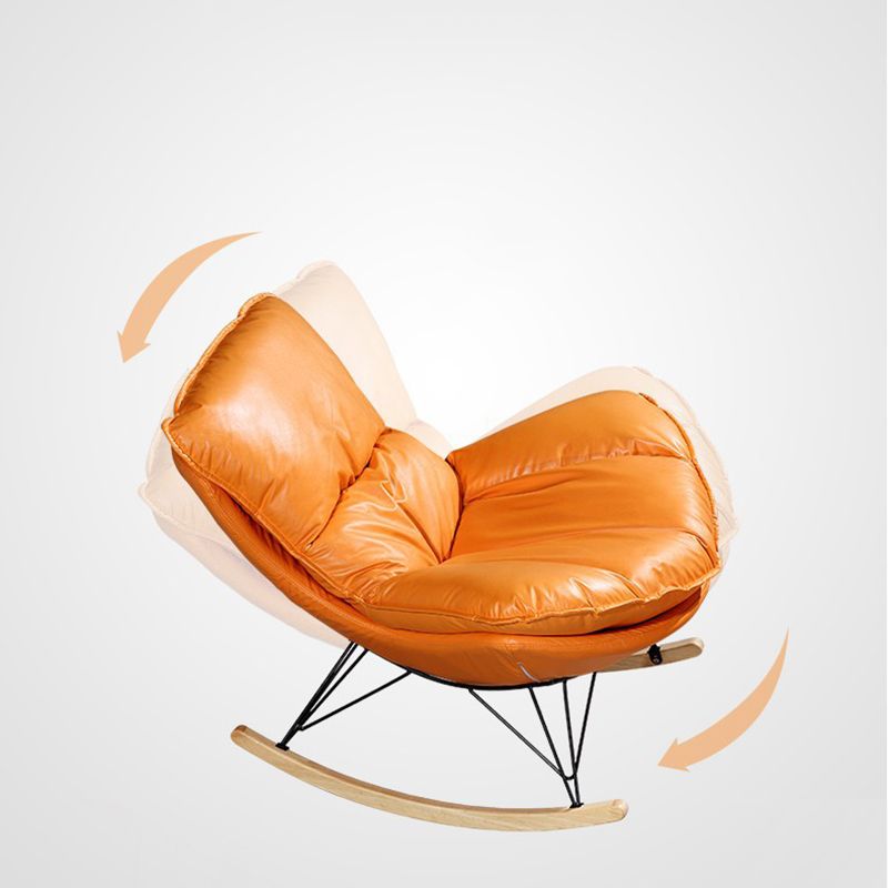 26.77" L x 37.40" W x 32.28" H Armless Upholstered Lounge Chair with Ottoman for Bedroom