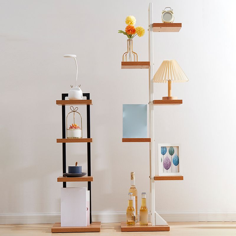 Contemporary Standard Bookshelf Open Back Engineered Wood Bookcase