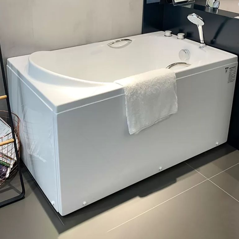 Acrylic Rectangular Bathtub Soaking White Bathtub , 29.53-inch Tall