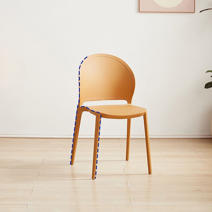 Contemporary Dining Room Dining Chair Plastic Stacking Side Chair