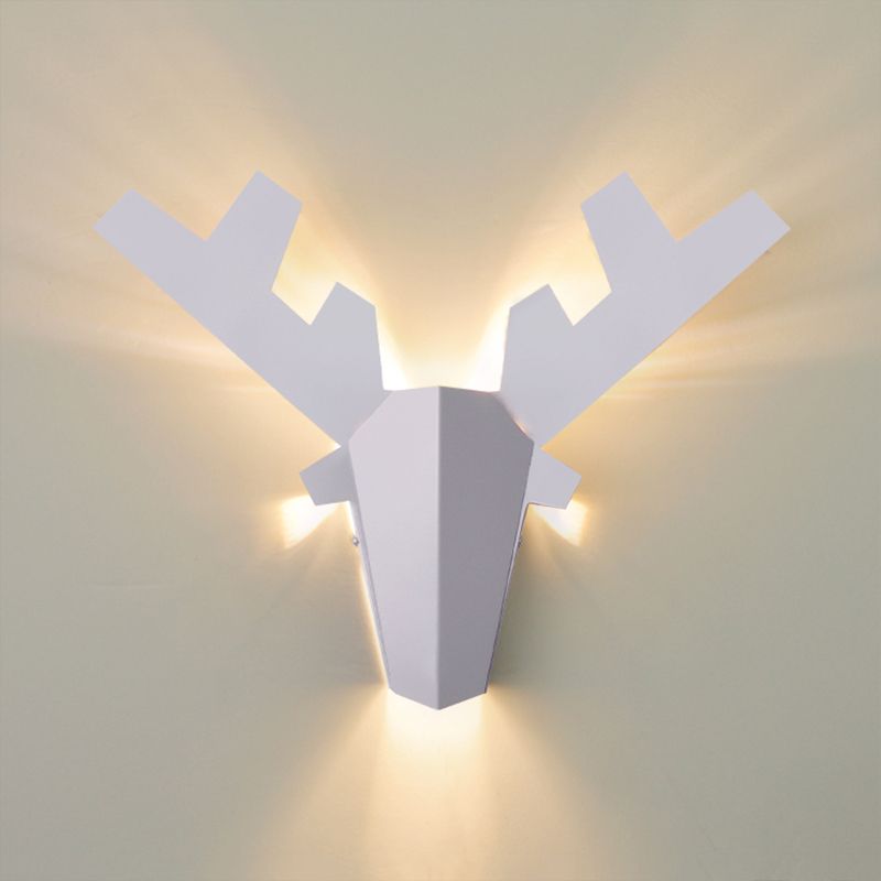 Antler Sconce Light Nordic Metal Grey/Pink 1 Light Wall Mount Light Fixture, 11"/15" Wide