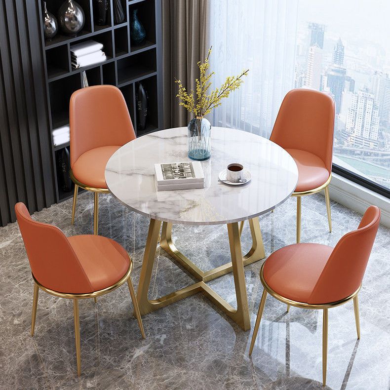 Modern 1/2/5 Pieces Dining Set Round Stone Dining Table for Balcony