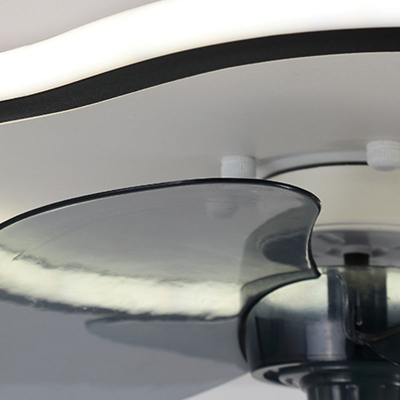 1-Light Ceiling Fan Light Modern Style Metal Ceiling Fan Lighting for Bedroom