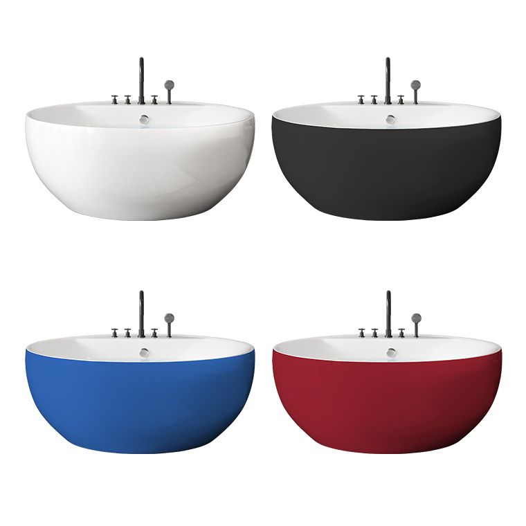 Soaking Antique Finish Round Bathtub Stand Alone Modern Bath Tub