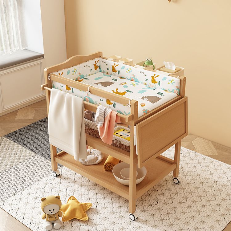 Modern Solid Wood Baby Changing Table Arch Top Changing Table
