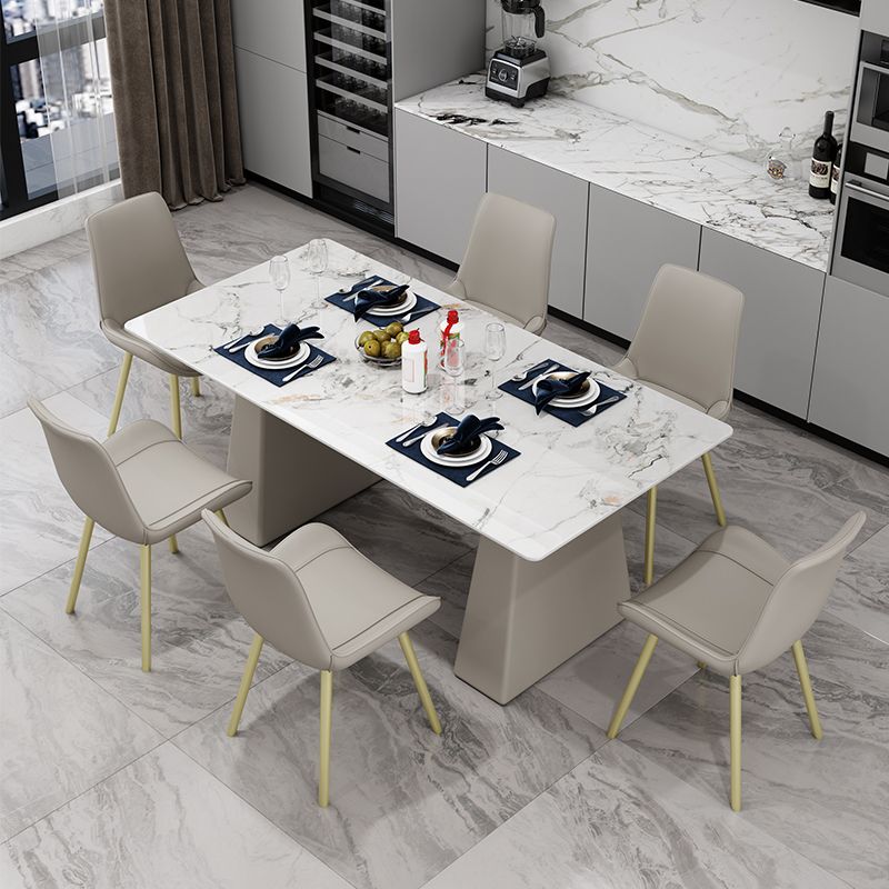 Modern Style Dining Set 1/5/7 Pieces Rectangle Stone Dining Table for Dining Room Kitchen