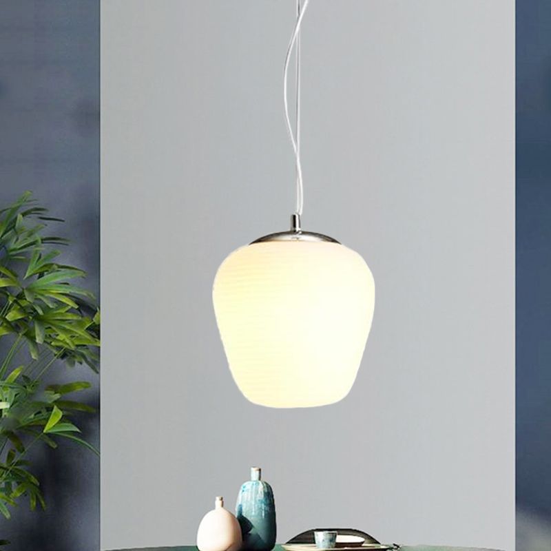 Luz colgante nórdica elegante 1 luz de colgra de ópalo de luz en blanco para la isla de cocina de la oficina