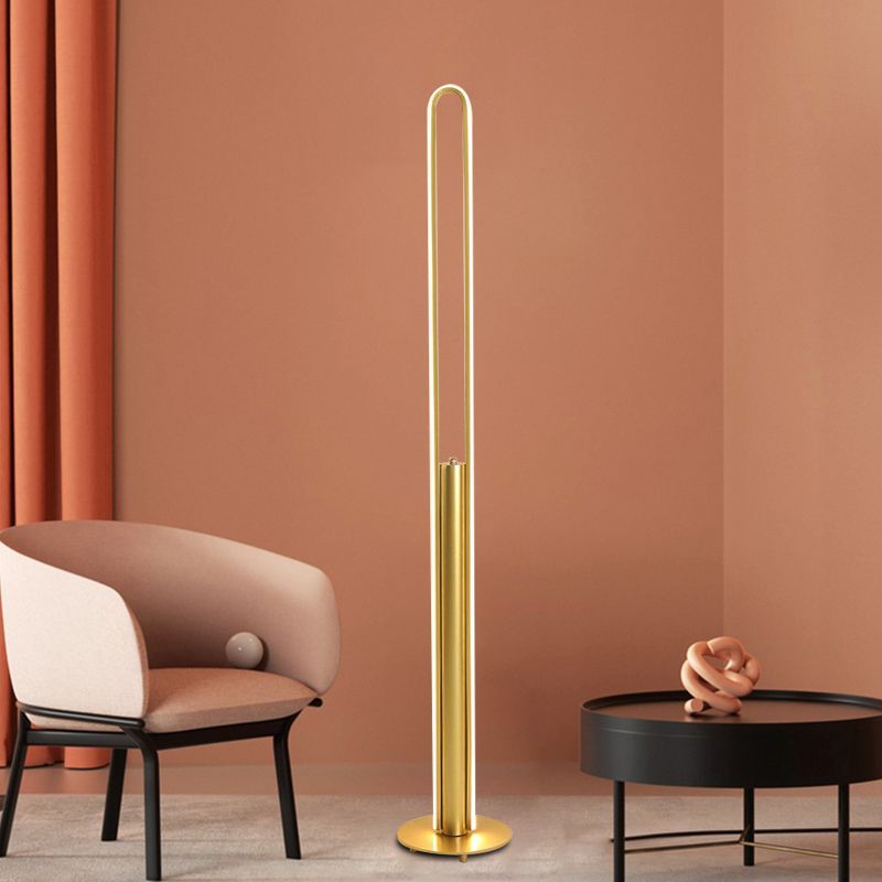 Illumlico illuminazione del pavimento di lettura tubolare minimalista lampada in piedi in bianco/nero/oro in luce calda/bianca
