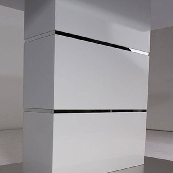 Luxury Artificial Wood Dining Table Rectangle White Table with Metal Pedestal