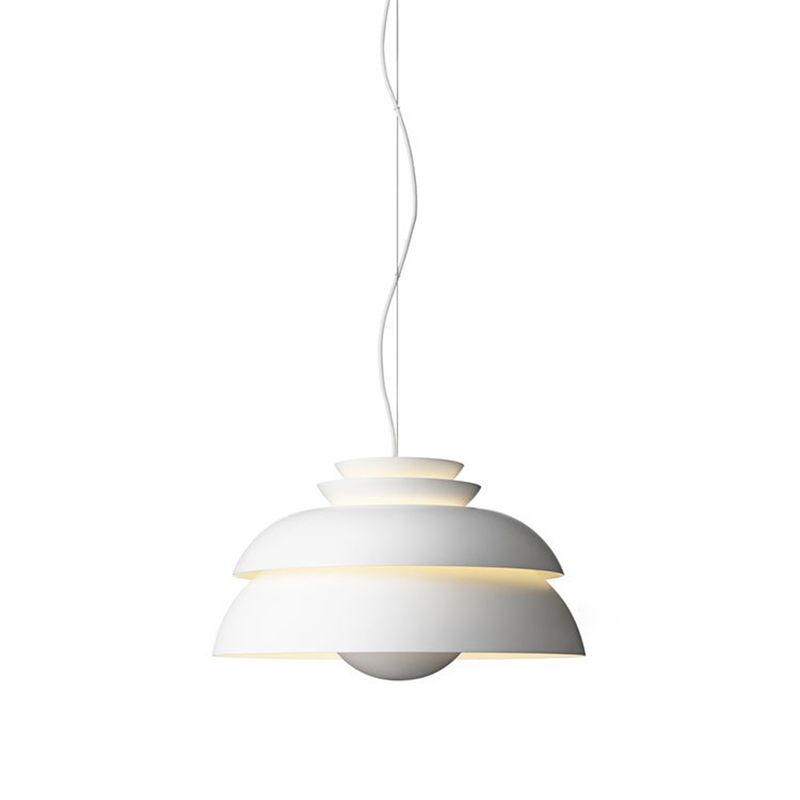 Diseño de capas Minimalismo Minimalismo Minimalismo Lámpara colgante de aluminio Aleación de una sola bombilla Café Luz decorativa en blanco puro