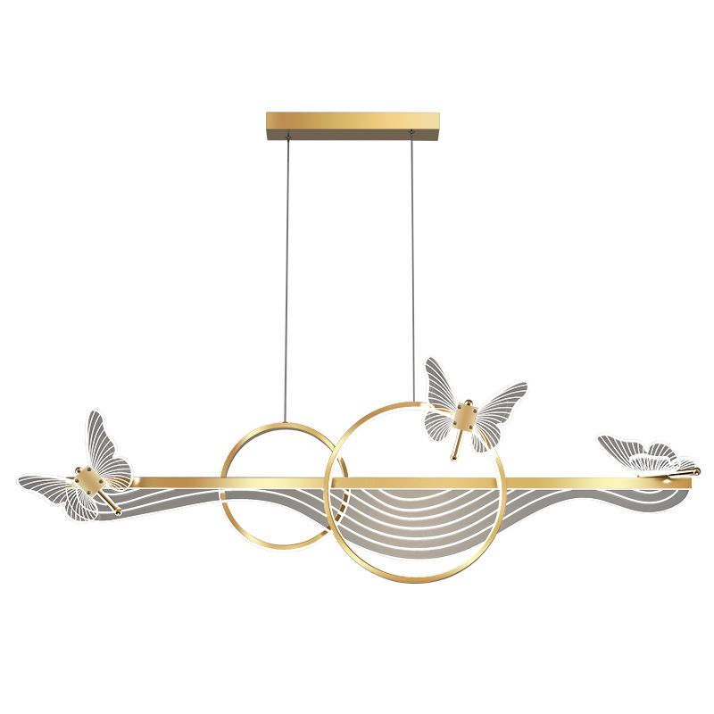 Postmoderne LED -Island -Lampen -Acryl -Schmetterlingsaufhängung Licht für Esszimmer