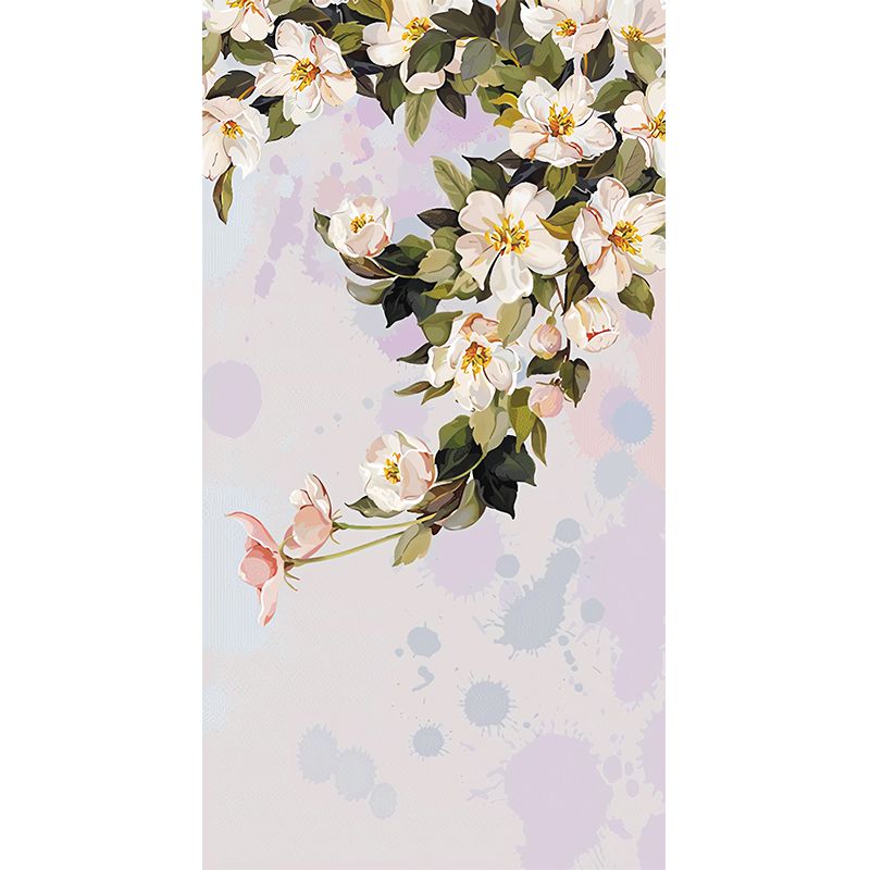 Elegant Wall Decor for Gallery, Pink and Green Camellia, Customized Size Available