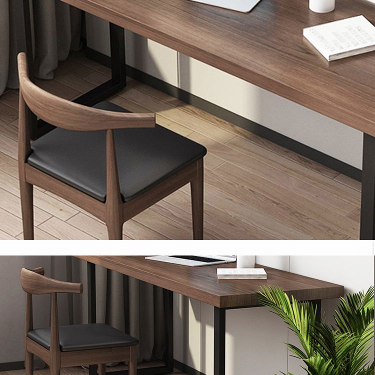 Industrial Style Office Desk Rectangle Solid Wood Desk with Sled Base for Home