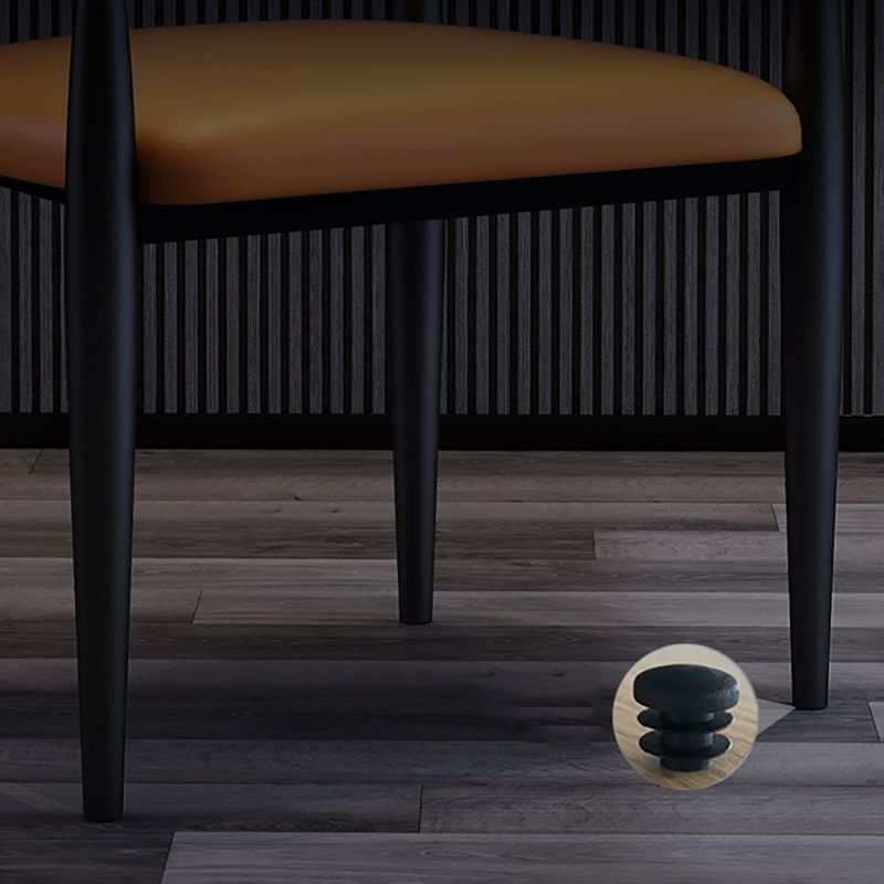 Silla lateral de comedor con respaldo abierto de diseño industrial, sillas de comedor de cuero para el hogar