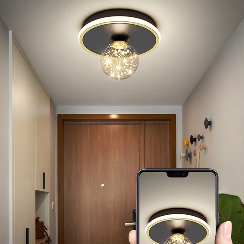 Hallway LED Flush Mount Light Minimalist Starry Glass Ceiling Light