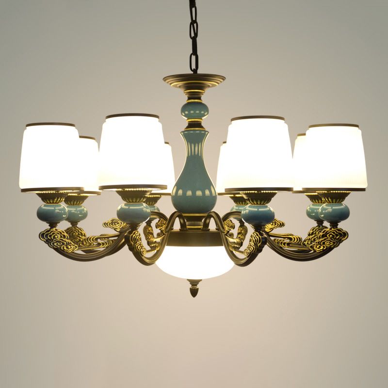 Cylinder Shape Pendant Lights Modern Style Glass Chandelier Light Fixtures