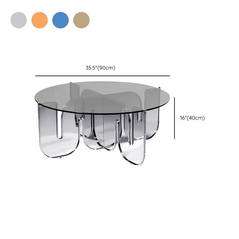 Abstract Coffee Table Modern Glass Top Coffee Cocktail Table
