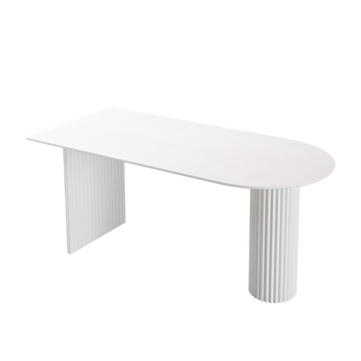 Dining Room Kitchen Table Modern Oval Solid Wood Double Pedestal Table