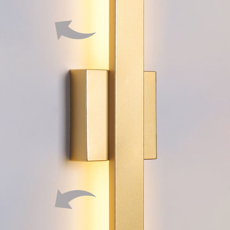 Lineare Schattenwandbeleuchtung moderner einfacher Stil 1 Licht Leuchten Licht in Schwarz und Gold