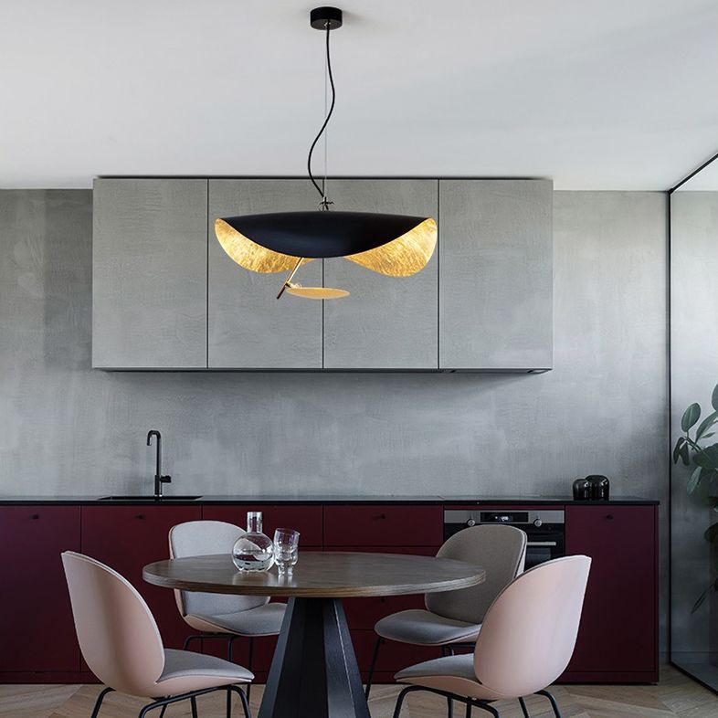 Lackiertes Metall -LED -Anhänger Licht im modernen Luxusstil schmiedeeisern hängenden Licht für Esszimmer